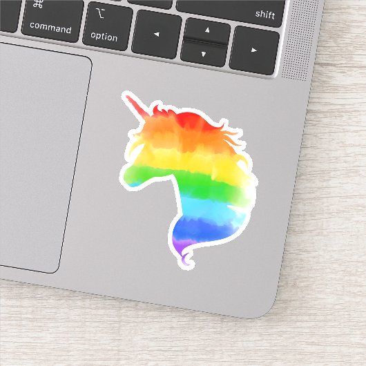 Sticker Aquarelle Rainbow Unicorn (Détail)