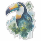 Sticker Aquarelle Rainforest Toucan (Devant)
