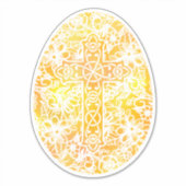 Sticker Aquarelle religieuse Croix des oeufs de Pâques (Devant)