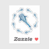 Sticker Aquarelle requin (Feuille)