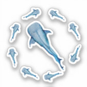 Sticker Aquarelle requin (Recto)