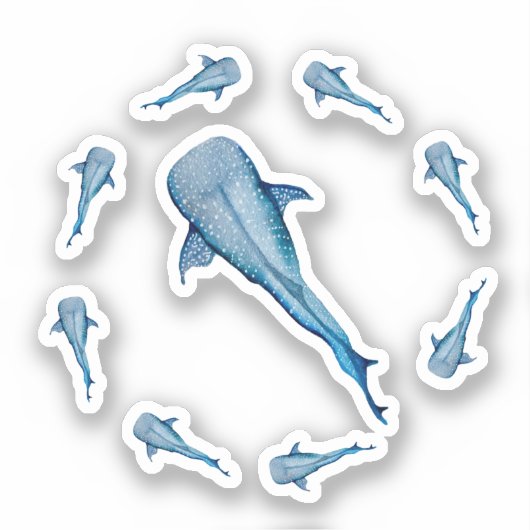 Sticker Aquarelle requin (Recto)