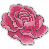 Sticker Aquarelle rose Fleur (Devant)