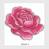 Sticker Aquarelle rose Fleur (Feuille)