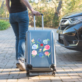 Sticker Aquarelle Rose rouge bleu rose gris (Valise Insitu)