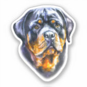 Sticker Aquarelle Rottweiler (Recto)