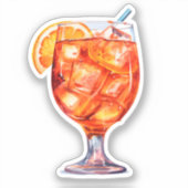 Sticker Aquarelle Sangria Cocktail Boisson (Recto)