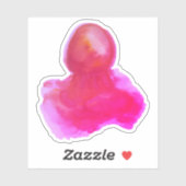 Sticker Aquarelle Sea Creator Chaud Rose Jellyfish (Feuille)