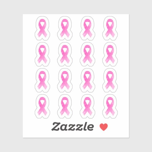 Sticker Aquarelle Sensibilisation au cancer du sein Ruban  (Feuille)