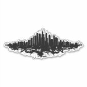 Sticker Aquarelle Skyline de Chicago noir et blanc (Devant)