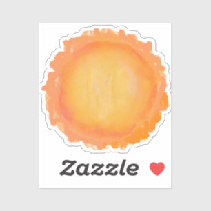 Sticker Aquarelle Soleil Espace Extérieur Anniversaire Fêt