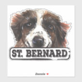 Sticker Aquarelle St. Bernard (Feuille)