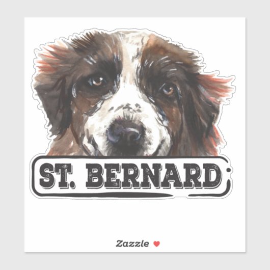 Sticker Aquarelle St. Bernard (Feuille)