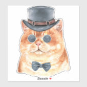 Sticker Aquarelle Steampunk Kitty (Feuille)