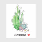 Sticker Aquarelle Succulente Végétation Botanique (Feuille)