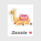 Sticker Aquarelle très bien assise Camel arabe (Feuille)