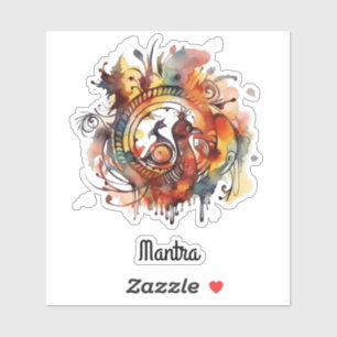 Sticker Aquarelle Tribal Phoenix Mandala, personnalisée
