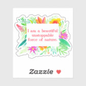 Sticker Aquarelle Tropicale Force Inarrêtable De La Nature (Feuille)