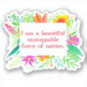 Sticker Aquarelle Tropicale Force Inarrêtable De La Nature (Devant)