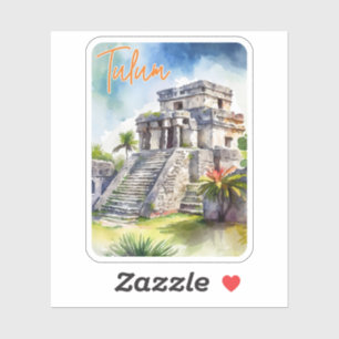 Sticker Aquarelle Tulum Mexico