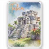 Sticker Aquarelle Tulum Mexico (Devant)