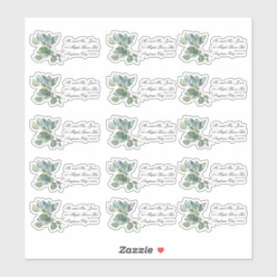 Sticker Aquarelle verte eucalyptus