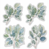 Sticker Aquarelle verte eucalyptus (Devant)