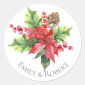 Sticker Aquarelle verte pour Noël (Devant)