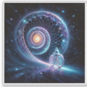 Sticker Aquarelle vive d'un cheval courant au coucher du s (Devant)