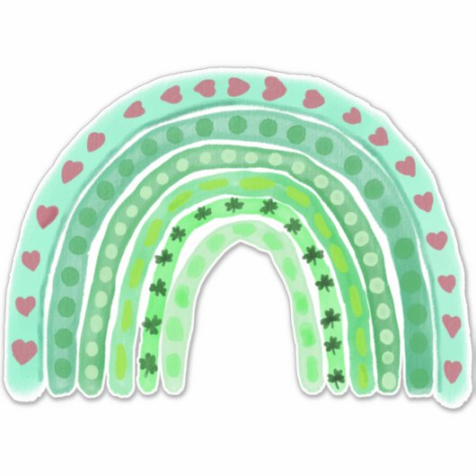 Sticker Aquarelle Whimsical Peint Arc-en-ciel (Devant)