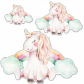 Sticker Aquarelle Whimsical Unicorn Set (Devant)