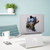 Sticker Aquarelle Yosemite Ours Noir (Ordinateur portable sur le bureau)