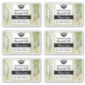 Sticker Aquarelles de l'huile de barbe verte + ingrédients (Devant)