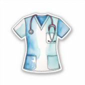 Sticker Aquarelles et stéthoscope (Devant)