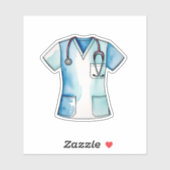 Sticker Aquarelles et stéthoscope (Feuille)