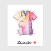 Sticker Aquarelles et stéthoscope (Feuille)