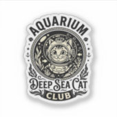 Sticker Aquarium Chat de mer profond Graphique de chat drô (Devant)