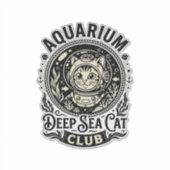 Sticker Aquarium Chat de mer profond Graphique de chat drô (Devant)