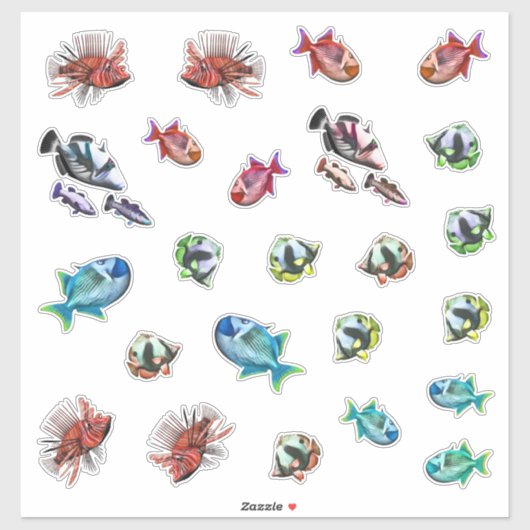 Sticker Aquarium Fish (Feuille)