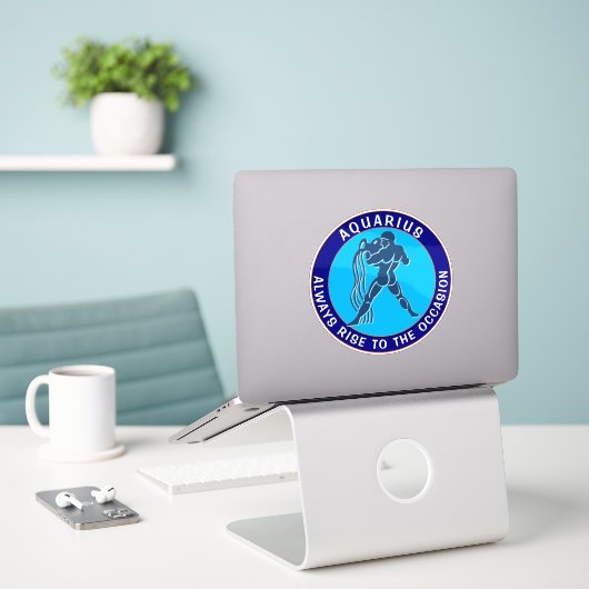 STICKER AQUARIUS (Ordinateur portable sur le bureau)