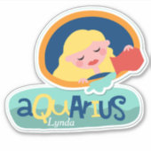 Sticker Aquarius, le porteur d'eau Zodiac Contour (Devant)
