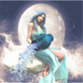 Sticker Aquarius - Une femme qui verse de l'eau d'un Jug (Devant)