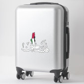 Sticker Arabe Palestine Drapeau mot de carte - Save Gaza S (Sur valise)