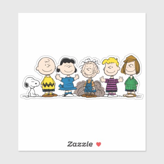 Sticker Arachides amis dans une rangée (Feuille)