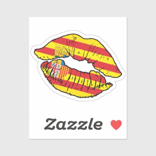 Sticker Aragon Aragonese Lipstick Lover Drapeau (Feuille)