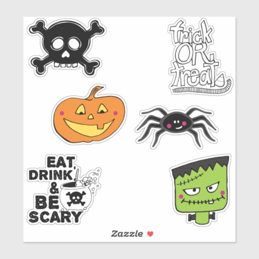 Sticker Araignée Citrouille d'Halloween (Feuille)