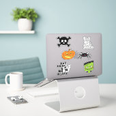 Sticker Araignée Citrouille d'Halloween (Ordinateur portable sur le bureau)