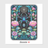 Sticker Araignée dans le jardin des fleurs (Feuille)