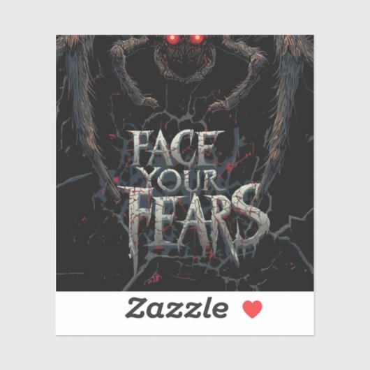 Sticker Araignée de nuit - Illustration d'horreur noire (Feuille)