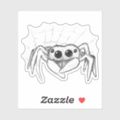 Sticker Araignée mignonne et croquis Web (Feuille)